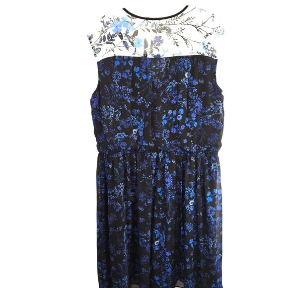 Women's Dress 2X 2XL XXL Blue Floral Cap Sleeves Sheath Sun Plus Size 18W 20W - Picture 5 of 6